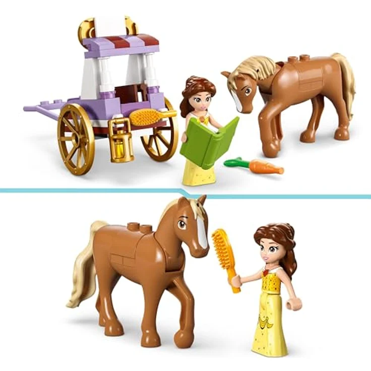 LEGO Disney Princess Belles Pferdekutsche, Prinzessinnen-Set mit Pferde-Spielzeug und Puppe, Kutsche mit Pferdefigur zum Disney Film Die Schöne und das Biest, Geschenk für Mädchen und Jungen 43233 – Bild 3
