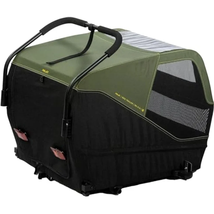XLC Fahrrad-Hundeanhänger Dog Medium BS-C12, faltbarer Fahrradanhänger mit Insekten- und Wetterschutzdach, max. 25 kg belastbar, inkl. Buggyrad und Sicherheitseinrichtungen – Bild 8