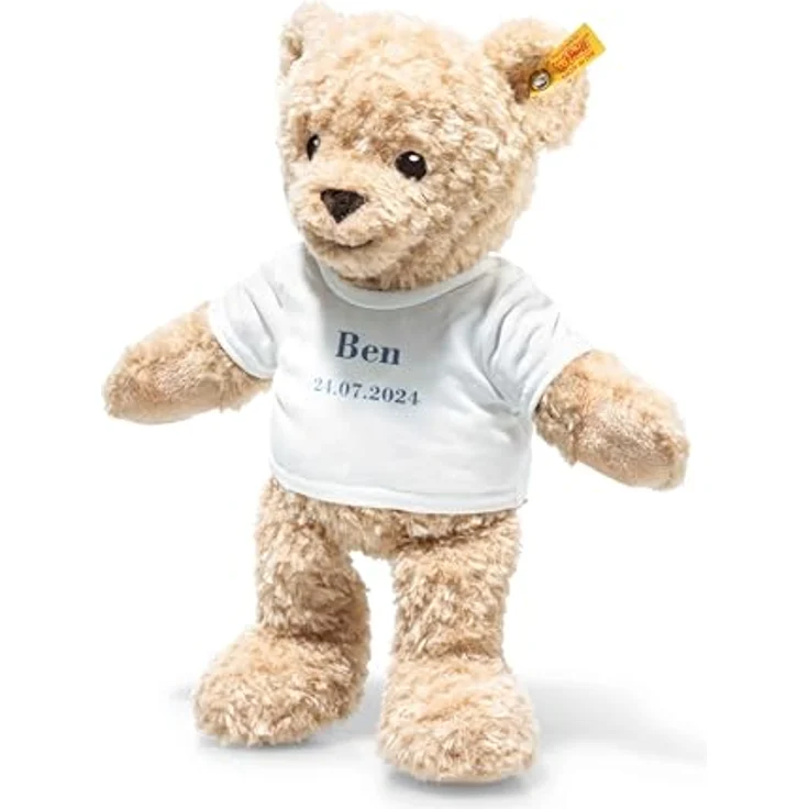 Steiff Kuscheltier Teddybär zur Geburt, Plüschtier 32 cm, Beige, inkl. personalisierter Karte – Bild 2