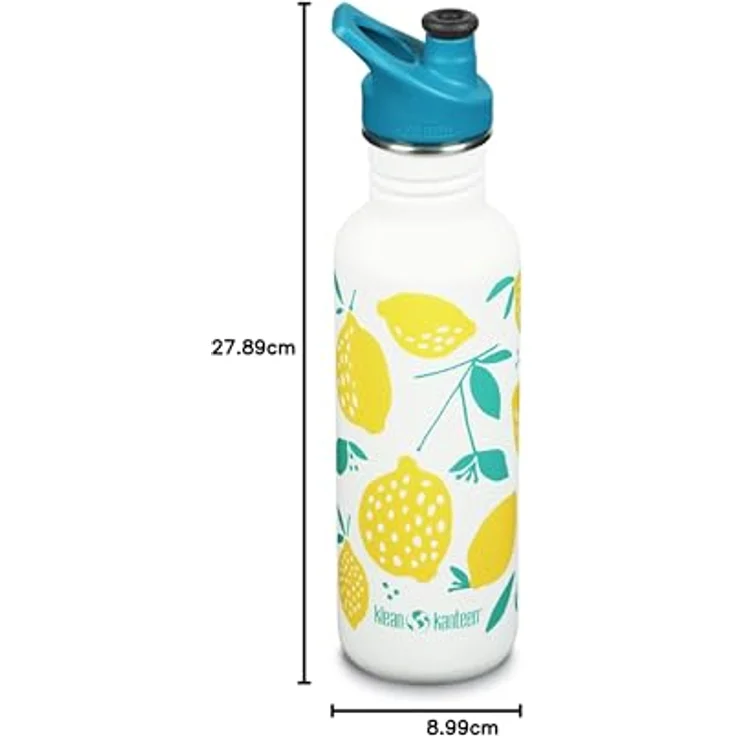 Klean Kanteen Classic Narrow Lemons - 800ml Edelstahlflasche mit Sport Cap – Bild 8