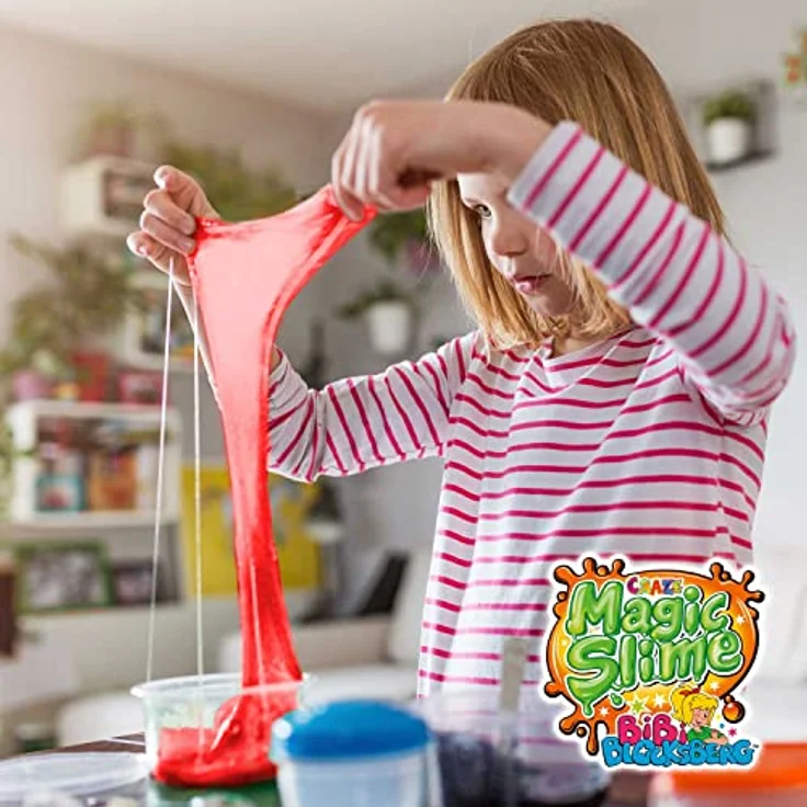 CRAZE Magic Slime Bibi Blocksberg 3er Set, Experimentierschleim inkl. Spielfigur, bunt, mit Glitzer und Hexenkessel – Bild 4