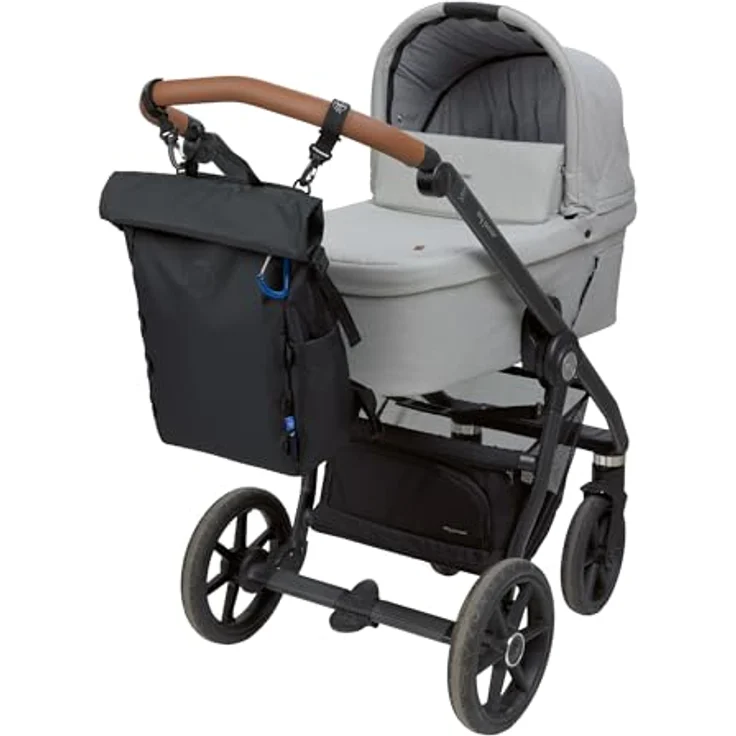 LÄSSIG Baby Wickelrucksack Wickeltasche Rucksack mit Wickelunterlage, nachhaltig produziert, 18,4-23,9 Liter Volumen, black – Bild 3
