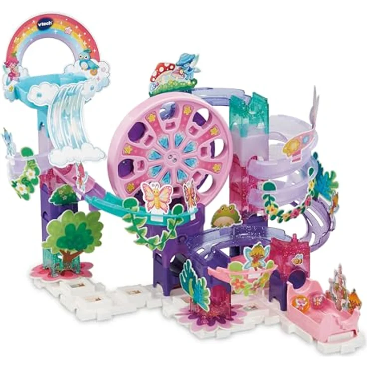 Vtech Marble Rush - Fairy Garden Set M500 E, motorisierte Kugelbahn mit 16 Filzdekorationen und vielseitigen Aufbaumöglichkeiten – Bild 4