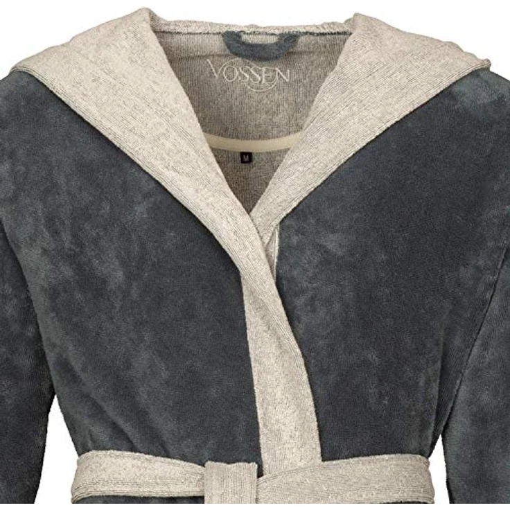 Vossen Bademantel Poppy, unisex Kapuze, flanell, weiß, 45% Polyester, 35% Bambus, 20% Baumwolle – Bild 6
