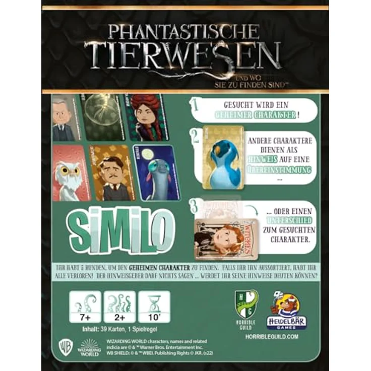 Similo: Phantastische Tierwesen - Horrible Guild - Kartenspiel - für 2-8 Spieler - ab 7 Jahren - Deutsch – Bild 2