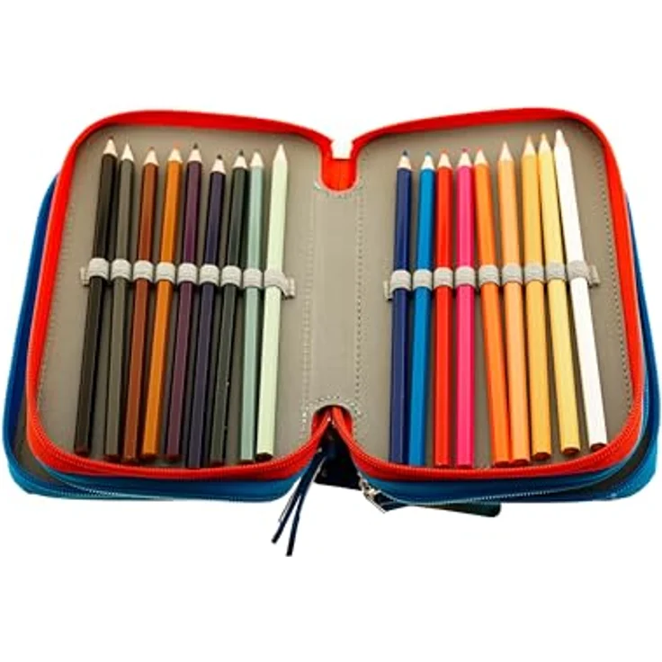 MARVEL Federmäppchen Kinder-Etui Avengers, 3 Fächer mit 18 Bunt- und Filzstiften, Spiderman Design – Bild 5