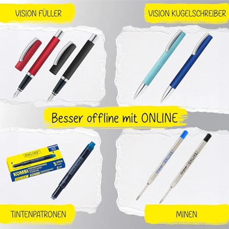 Online Pen Füller Vision Füllhalter aus Aluminium, Iridium-Feder, in Geschenkbox – Bild 9