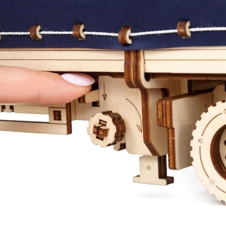 EWA Eco-Wood-Art Planenanhänger 3D-Puzzle für EWA Truck Road King, hochdetailliert, 286 Teile, aus Sperrholz, ohne Kleber, 574x123x171 mm – Bild 4