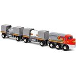 BRIO® Spielzeug-Eisenbahn BRIO® WORLD Santa Fe Zug, Holzspielzeug mit zwei Güterwaggons und FSC®-Zertifizierung