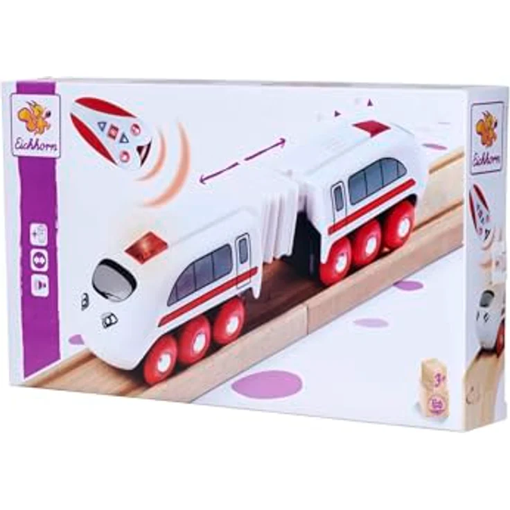 Eichhorn Ferngesteuerter Zug, Holzeisenbahn für Kinder ab 3 Jahren, mit abnehmbaren Kleinteilen – Bild 1