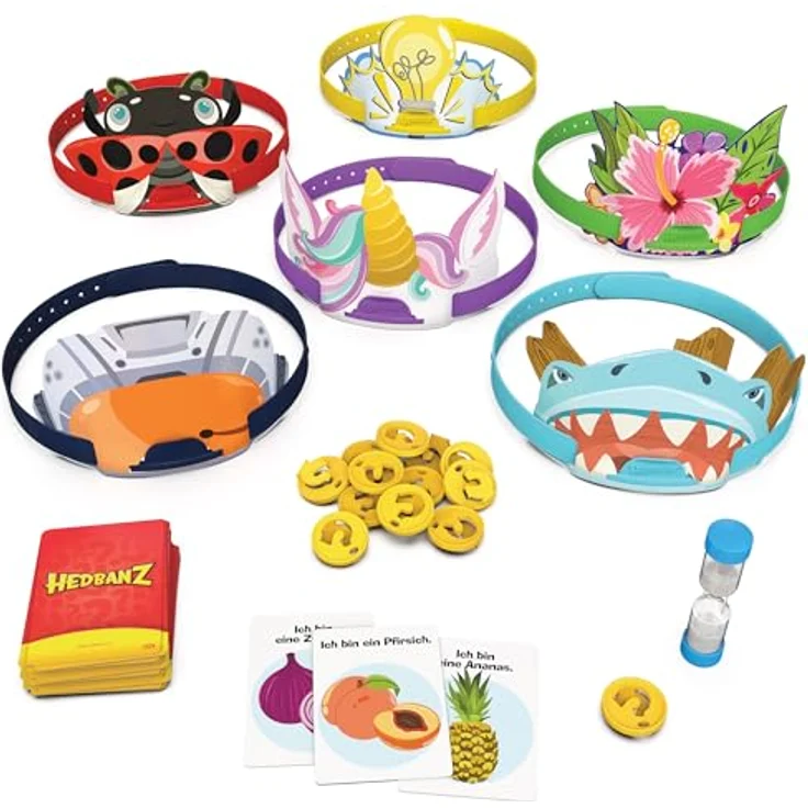 Spin Master Games Hedbanz Neuauflage (2025), das rasante Ratespiel für 2-6 Spieler*Innen ab 6 Jahren mit 6 individuellen Stirnbändern und 70 Bildkarten – Bild 2