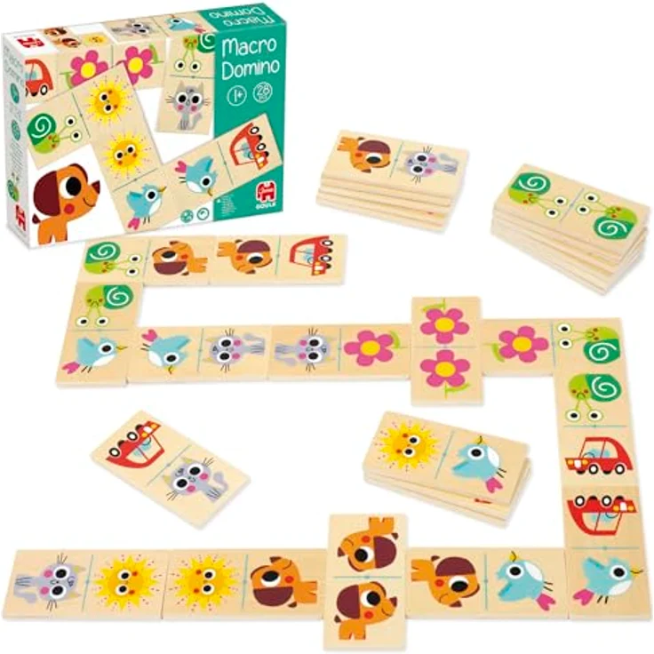 Goula Jumbo Macro Domino, Holz Legespiel für 1-5 Jahre, mehrfarbig – Bild 3
