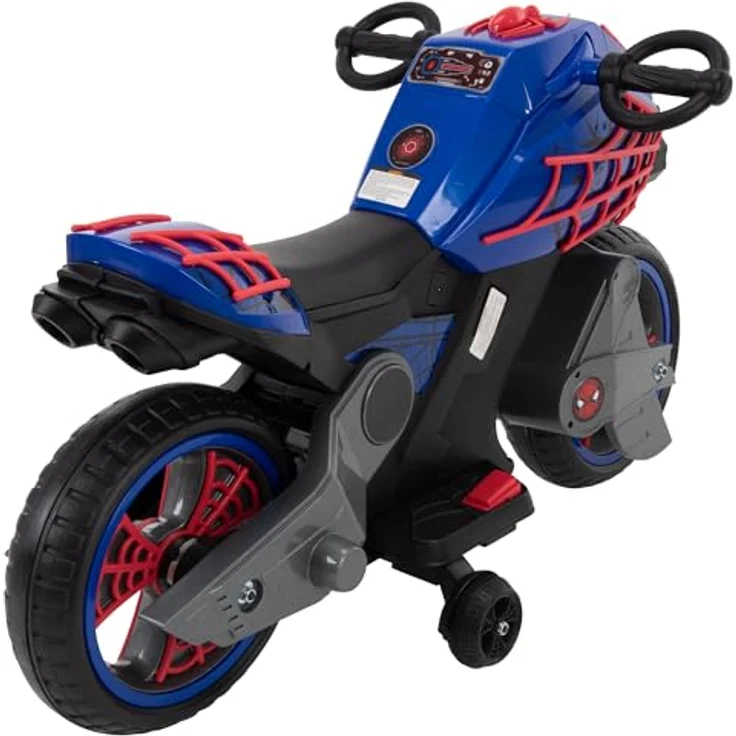 Huffy Spider-Man 6v Motorrad, Kinderelektroauto mit funktionierenden Scheinwerfern, rot – Bild 3