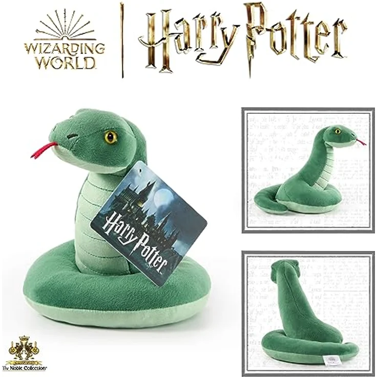 The Noble Collection Plüschfigur Harry Potter – Slytherin Schlange Plüschtier, Stofftier mit Hauswappen, 15 x 18 x 19 cm, grün – Bild 4