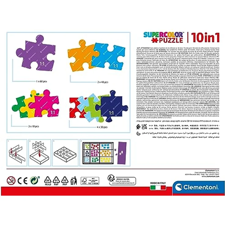 Clementoni - 20270 - Supercolor Puzzle 10 In 1 Paw Patrol - Kinderpuzzle 10 in 1 (3x18, 4x30, 2x48 und 1x60 Teilen) - Puzzle Für Kinder Ab 4 Jahren, Made In Italy – Bild 3