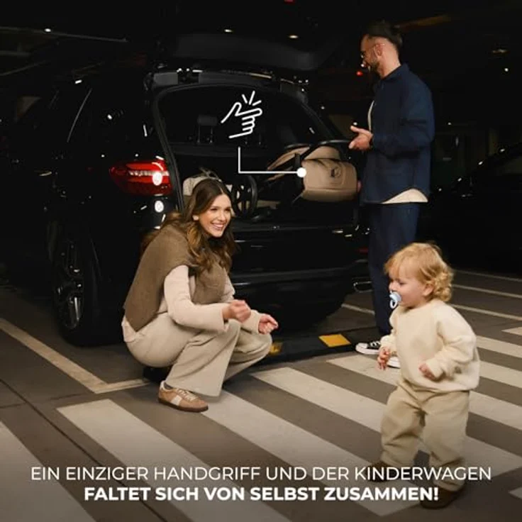 Kinderkraft LOOM Buggy bis 27 kg, leichter Kinderwagen mit vergrößertem Verdeck, gepolsterten Rädern, liegender Position und geräumigem Korb, Grün – Bild 4
