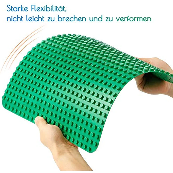 Große Bauplatte Kompatibel mit Duplo Platten,große Grundplatte,38*38cm Platten-Set für Kreatives Spielen, Lernspielzeug (Grün, Grau, Hellgrün) – Bild 4