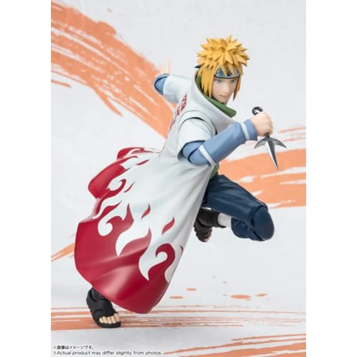 TAMASHII Nations BANDAI Spirits Naruto - Minato Namikaze - NARUTOP99 Edition S.H.Figuarts Actionfigur mit optionalen Ausdrucksteilen, Kunai und Rasengan – Bild 3
