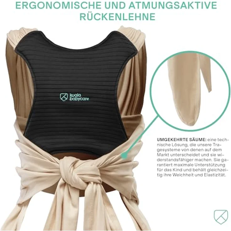 Koala Bauchtrage, ergonomische Babytrage für Neugeborene ab 3 Monaten, grau – Bild 4