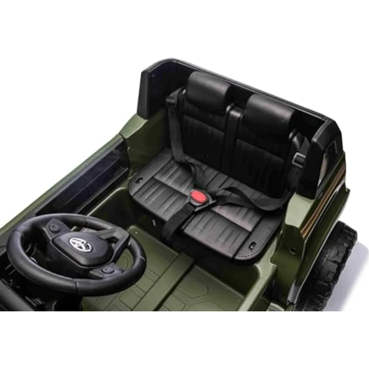 Beneo Motors Elektrisches Kinderauto Toyota Landcruiser 12V, militärgrün, mit 2,4 GHz Fernbedienung, Bluetooth, USB/AUX-Eingang, Federung, LED-Lichtern und 2 x 25W Motor – Bild 3
