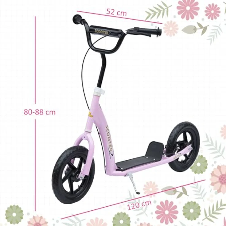 Kinderroller Anti-Rutsch Trittfläche, Metallfahrradständer zum Parken, (Farbe: pink) – Bild 8