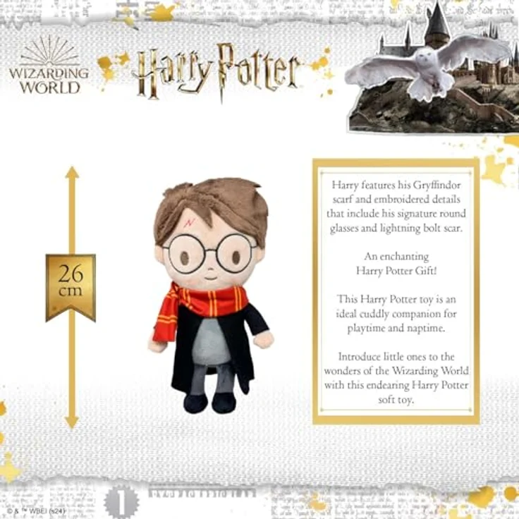Rainbow Designs Harry Potter Plüsch - Meine ersten Sterne von Hogwarts - weicher Harry Potter Teddy mit Gryffindor Schal, geeignet ab Geburt, idealer Nickerchenbegleiter – Bild 3