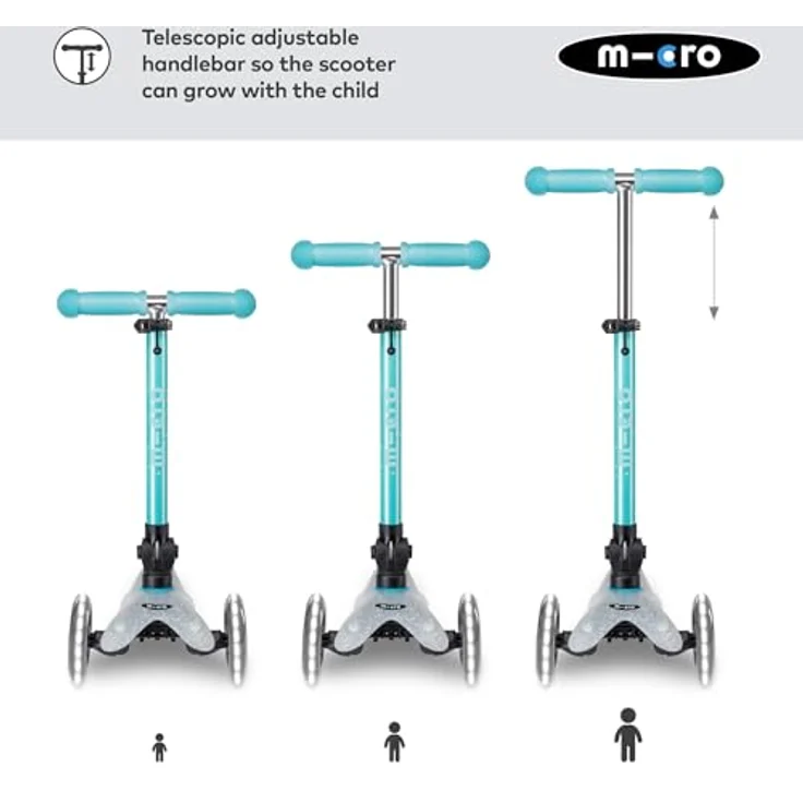 Micro Mobility Systems Mini Micro Deluxe Orion, Faltbarer Scooter mit LED und Sternenleuchten, blau – Bild 6