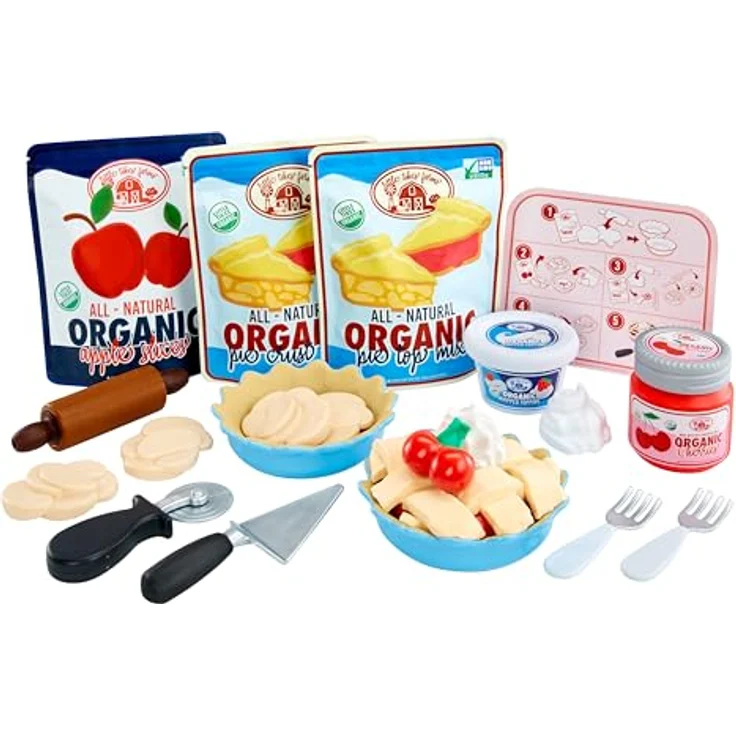 Little Tikes Creative Chefs Pie Kit, Tortenbäcker-Rollenspiel mit Make-It! Mix-Spielsand und 22 Zubehörteilen, für Kinder ab 3 Jahren, nicht essbar – Bild 1