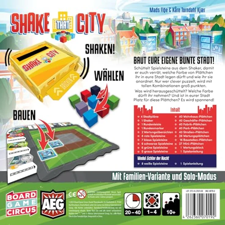 Board Game Circus BGC07019 Shake That City, Brettspiel in hoher Qualität, ideal als Geschenk – Bild 2