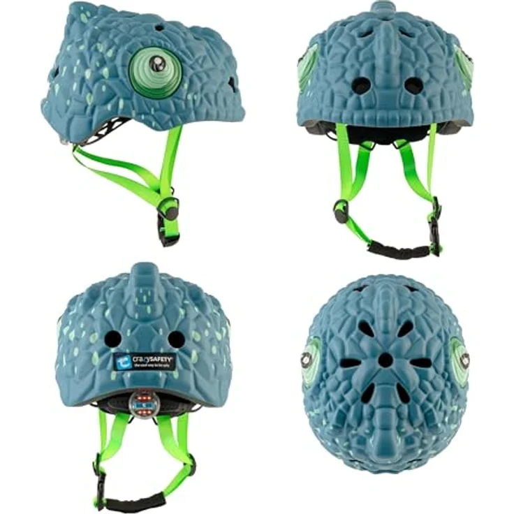 Crazy Safety Kinder Fahrradhelm | Leichter und Verstellbarer 3D Tierhelm 49-55 cm (Chamäleon Blau) – Bild 5