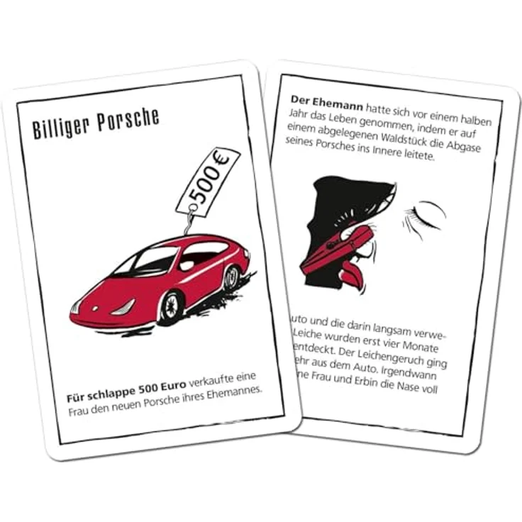 moses 90048 Black Stories Nr. 1-50 Rätsel in der ersten Edition Krimi Kartenspiel mit Spielvariante und Punktechips, Rätselspiel für Jugendliche und Erwachsene, White – Bild 5