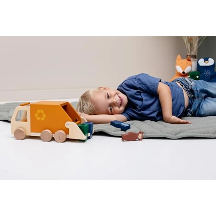 Trixie Houten vuilniswagen, Spielzeugauto in hoher Qualität und Langlebigkeit - Preisvergleich – Bild 4