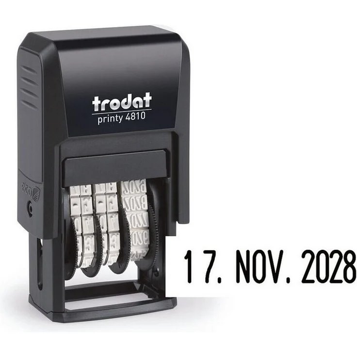 TRODAT Stempel Printy 4810, Datumstempel mit 3,8 mm Schrifthöhe, selbstfärbend
