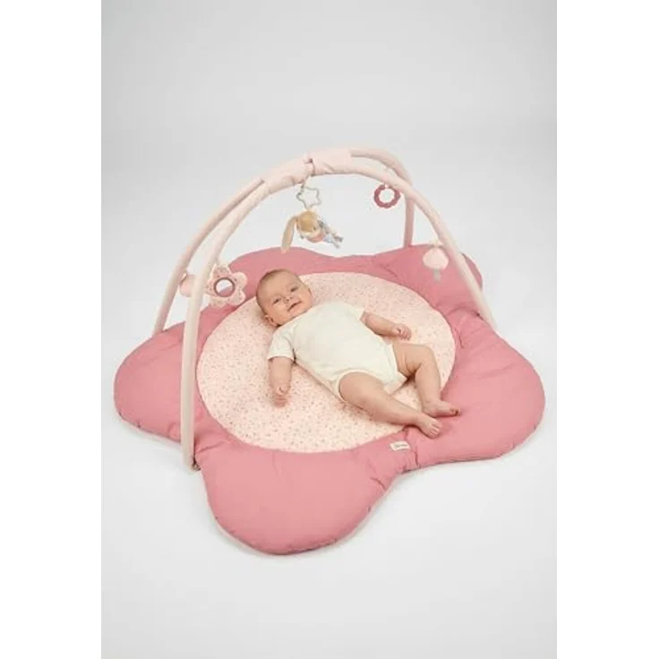 Sterntaler Spielbogen Hase Hanni, wattierte Activity Decke 96x96cm mit Rassel, Beißring & Spiegel, perlrosa – Bild 2