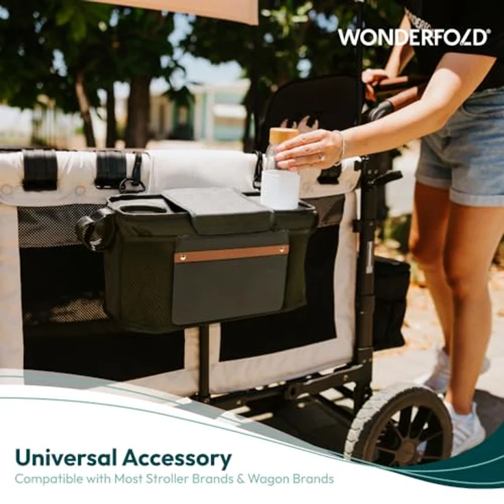 WonderFold Getränkehalter Black, Kinderwagen Zubehör für W4 Modelle, robuster Halter für Getränke und Snacks – Bild 5
