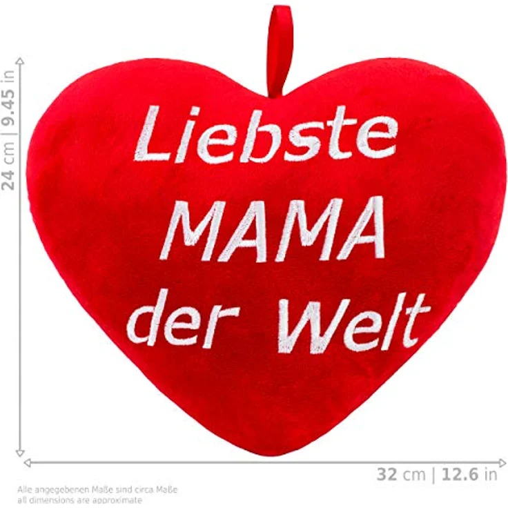 BRUBAKER XXL Panda 100 cm groß mit einem Liebste Mama der Welt Herz Stofftier Plüschtier Kuscheltier Teddybär, Schwarz – Bild 5