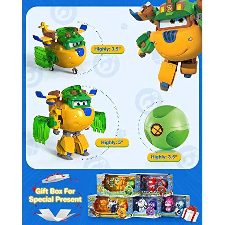 Super Wings Transforming Flugzeug Super Iron Donnie, 12,7 cm großes wandelbares Spielzeug mit Superbällen, für Kinder ab 3 Jahren – Bild 5