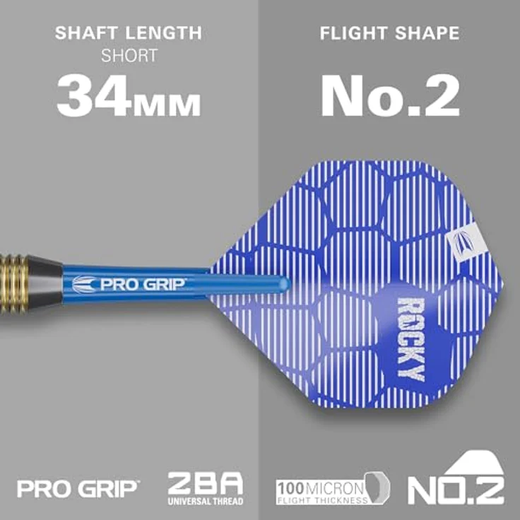 Target Darts Josh Rock Steeldarts 22G Brass Darts, mit festen Nickel Point Spitzen, schwarz PVD-beschichtete Barrel, Pro Grip Schäfte & Pro Ultra Flights, inkl. Dart Case – Bild 4