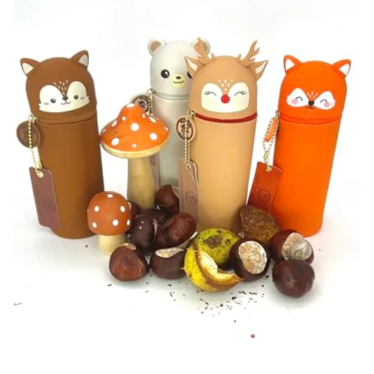 Lulubug Silikon Federmäppchen - Eisbär | Federtasche aus weichem Silikon für Stifte | Federmappe und Stiftehalter | Mäppchen Tiere, Schlampermäppchen – Bild 4