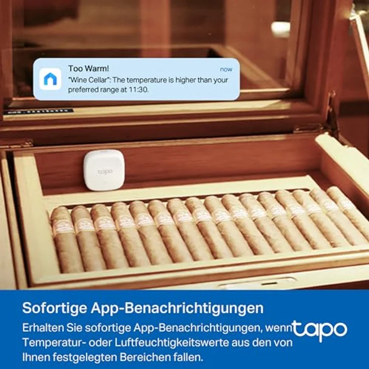 TP-Link Tapo T310 Smart Temperatur- und Luftfeuchtigkeitsmonitor, Hochpräziser Sensor, App-Benachrichtigungen, Kostenlose Datenspeicherung, Flexibel Platzierbar, Hub H100 erforderlich – Bild 5