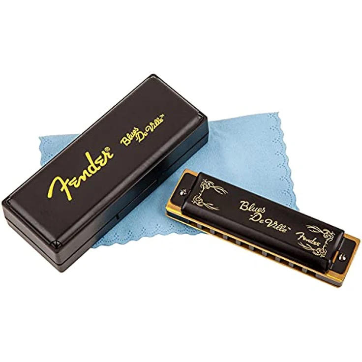 Fender Blues DeVille Harp C, Diatonische Mundharmonika mit Metallgehäuse und ABS Kunststoffkanzellenkorpus, inkl. Kunststoffetui – Bild 3