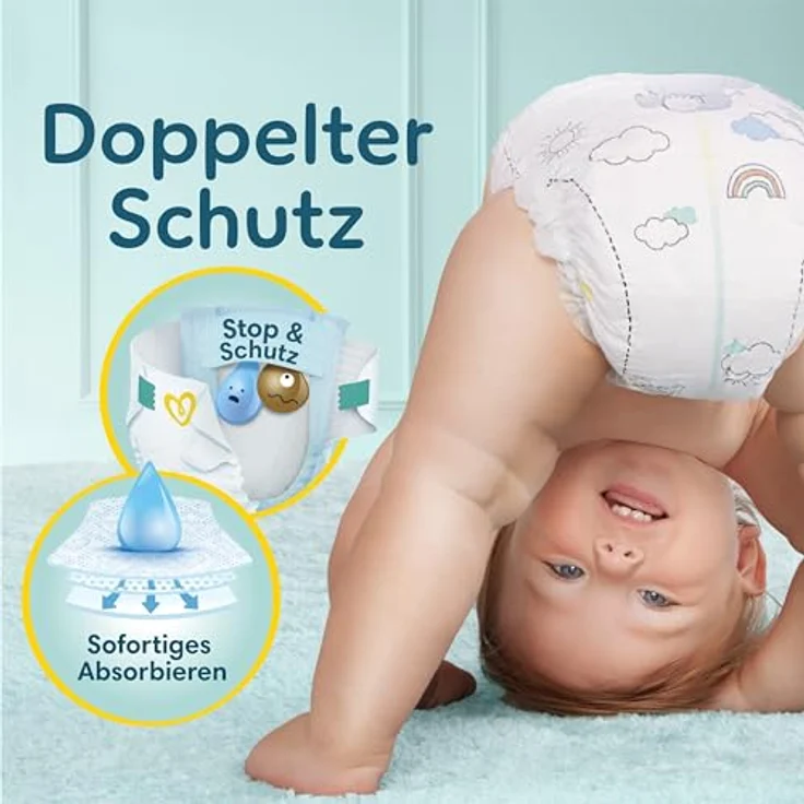 Pampers Premium Protection Windeln Gr. 3 Midi (6-10 kg), Monatsbox mit 204 St., 100% Auslaufschutz und luftzirkulierendem Innenvlies – Bild 5