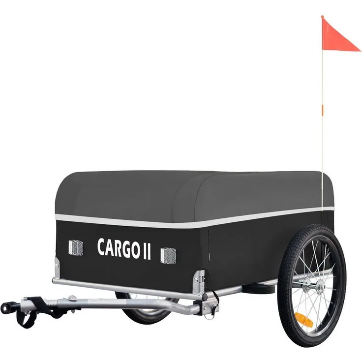 TIGGO VS Cargo II Fahrradlastenanhänger, 130 Liter Laderaum, Stahlrahmen, 16-Zoll-Räder, Rot/Schwarz - Preisvergleich