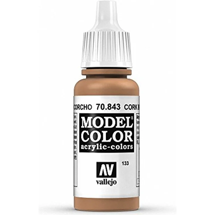 Vallejo Model Color Acrylfarbe, 17 ml Korkbraun, lichtecht und deckend für Metall und Kunststoff – Bild 1