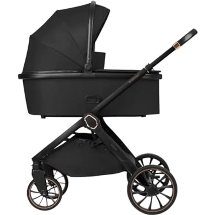 Kikkaboo Tiffany 2-in-1 Kinderwagen, Aluminiumrahmen, verstellbare Rückenlehne und Fußstütze, inkl. Tragetasche und Wickeltasche, zusammenklappbar, grau – Bild 3
