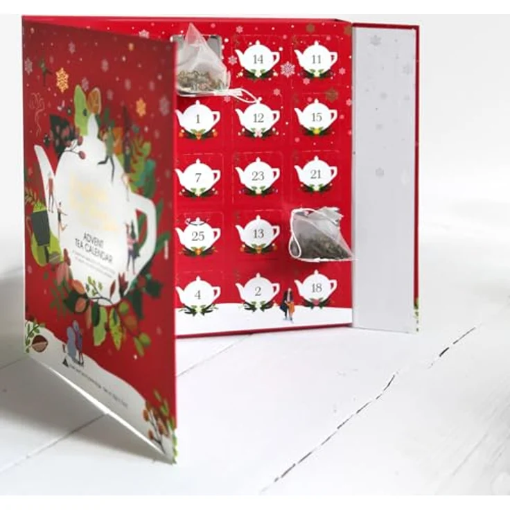 English Tea Shop ETS - Premium Tee Adventskalender "Red Christmas", 25 BIO Tees in Teepyramiden, 24+1 Gourmet-Sorten – Bild 2