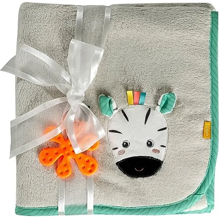 Fehn Kuscheldecke Zebra – Kuschelige Schmusedecke für zuhause und unterwegs – zum Kuscheln, als Krabbelunterlage, Schnuffeltuch oder Zudecke – für Babys und Kleinkinder ab 0+ Monaten