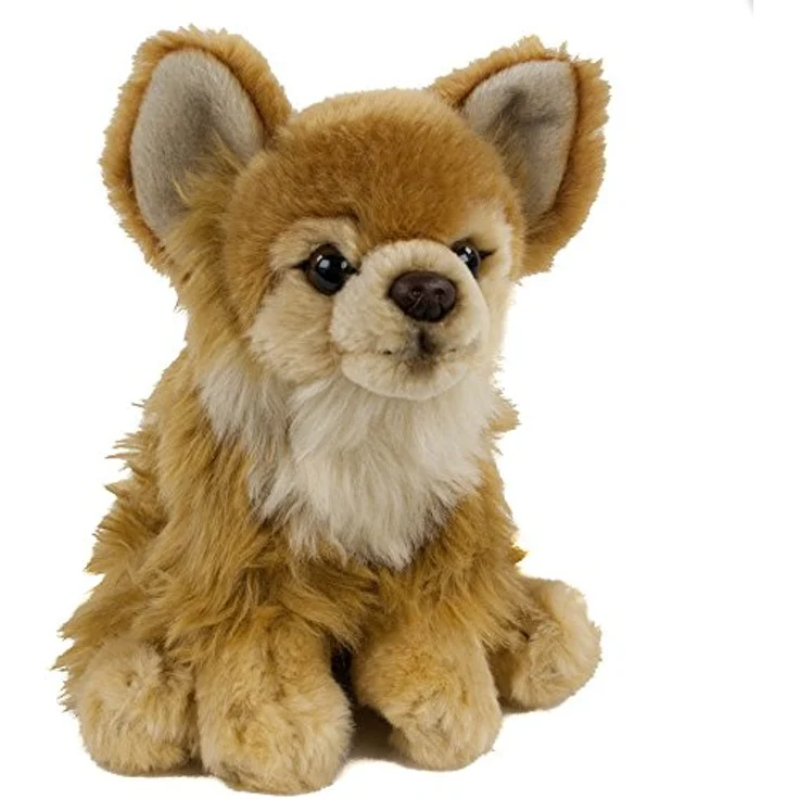 Teddys Rothenburg Kuscheltier Chihuahua 17 cm sitzend braun Plüschchihuahua Plüschhund by Uni-Toys, kuschelweicher Plüsch, waschbar bis 30°C – Bild 1