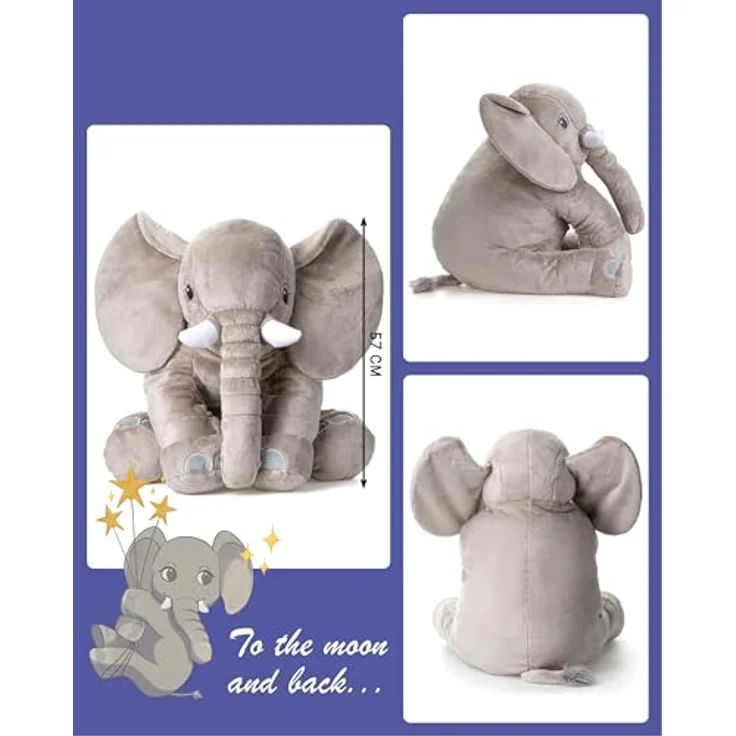 Corimori 60cm Elefant Kuscheltier I extra Flauschiges, XXL Plüschtier (Grau - Pip der Elefant) – Bild 3