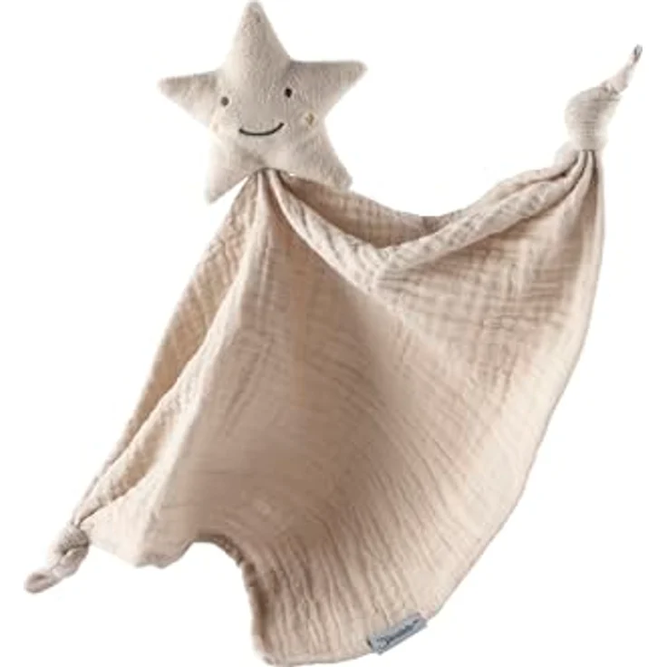 Sterntaler Baby Schmusetuch Stern aus Musselin, mit besticktem Gesicht und Knotendetails, Trösterchen für Jungen und Mädchen, blau – Bild 3